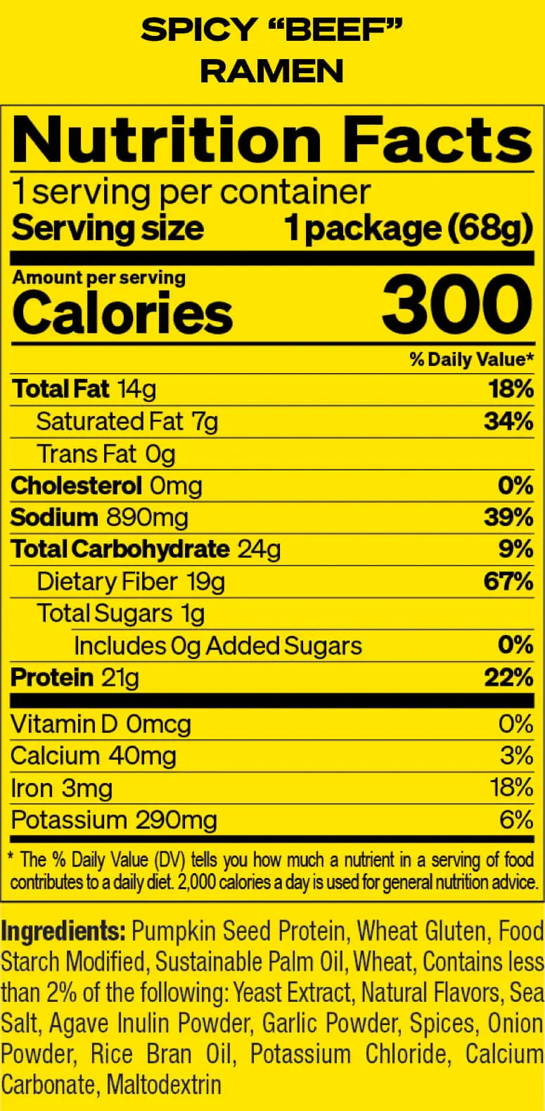Spicy Beef Nutrition Facts